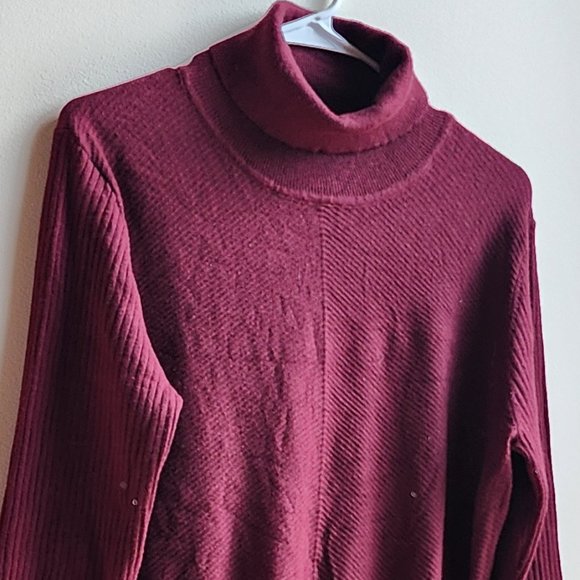 Stitchcount Cranberry Turtleneck Sweater Size XL - Picture 2 of 14